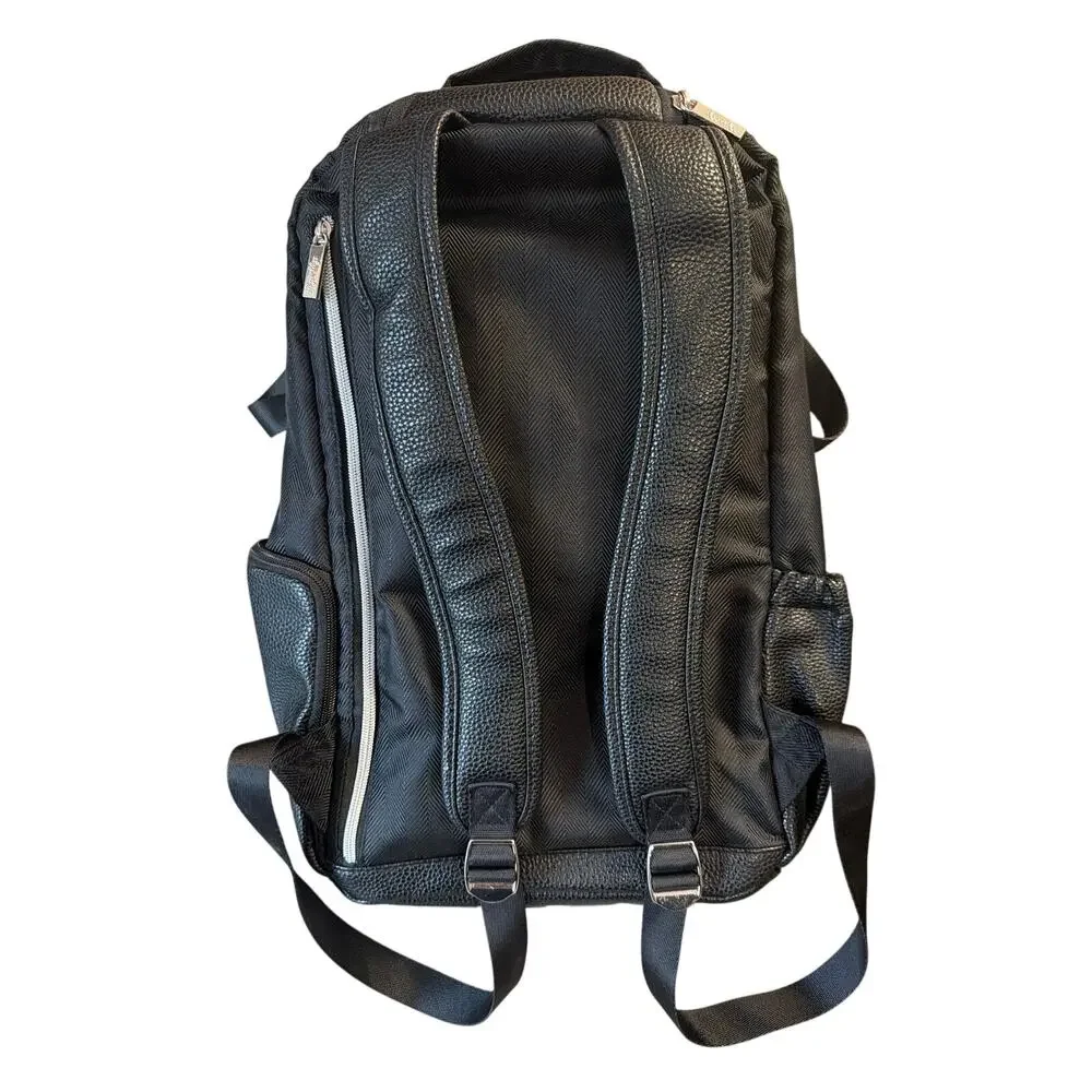 Itzy Ritzy Black Herringbone Boss Backpack Diaper Bag w/ Packing Cubes & Accesso